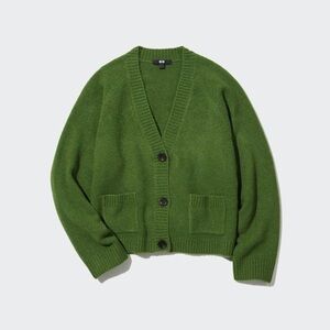 Uniqlo Soufflé Yarn Green Cardigan - XL